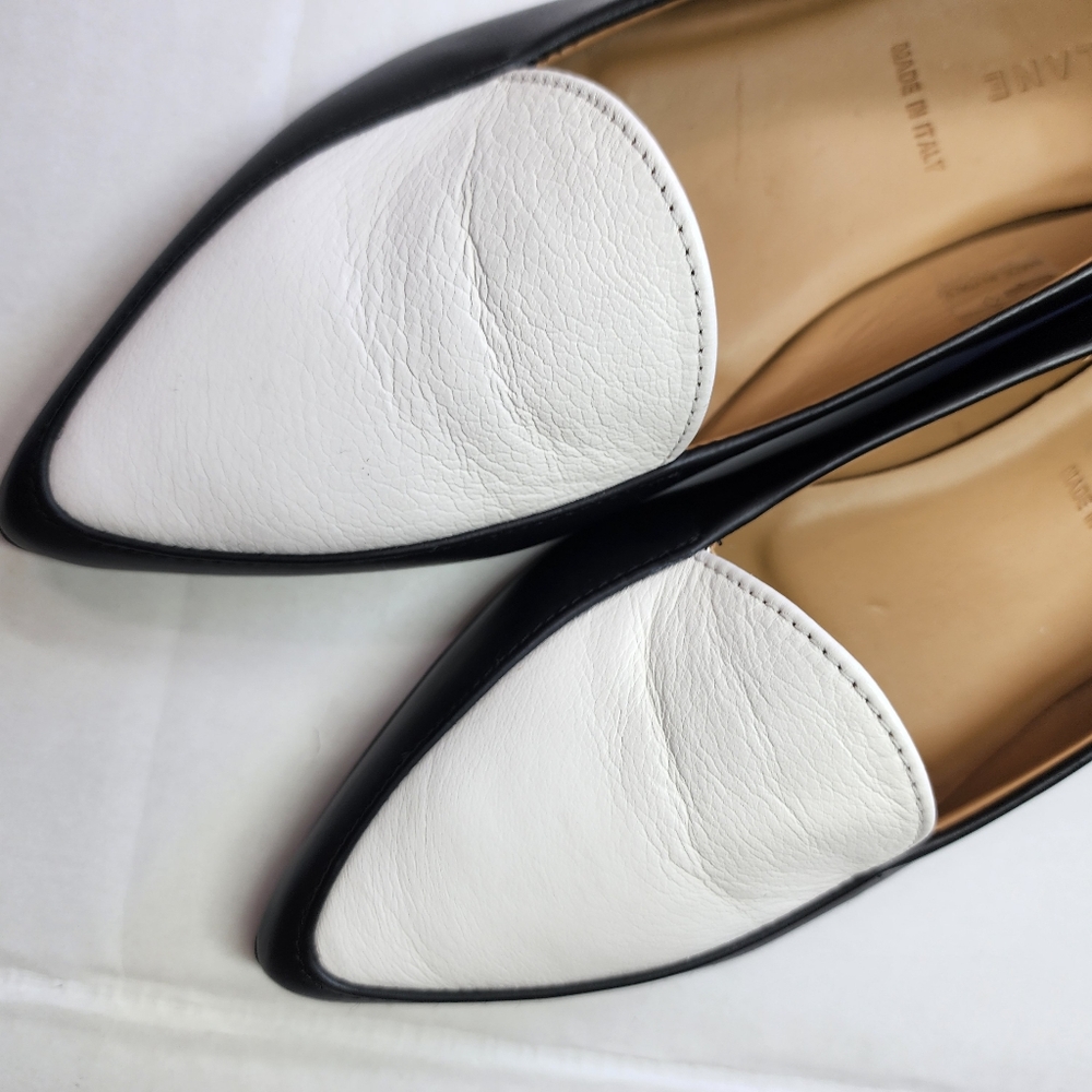 Everlane Elegant Leather Black and White Loafers 6.5 - Picture 7 of 9